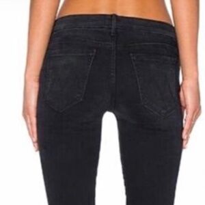 MOTHER Women's The Looker Size 25 Wash Jeans Distressed Denim Black